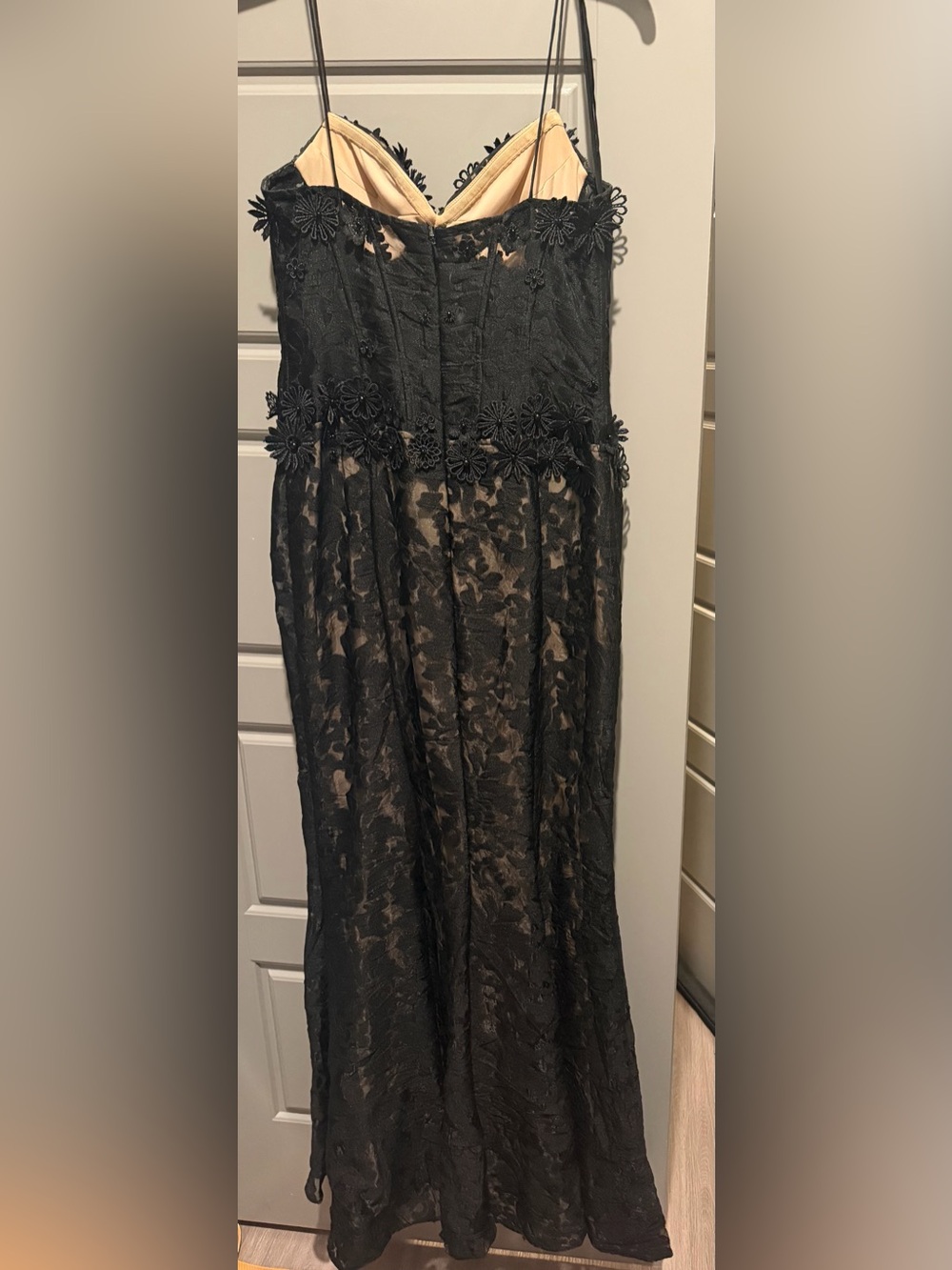 Black Lace Overlay Maxi Skirt